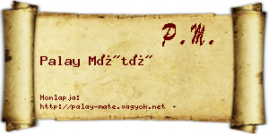 Palay Máté névjegykártya